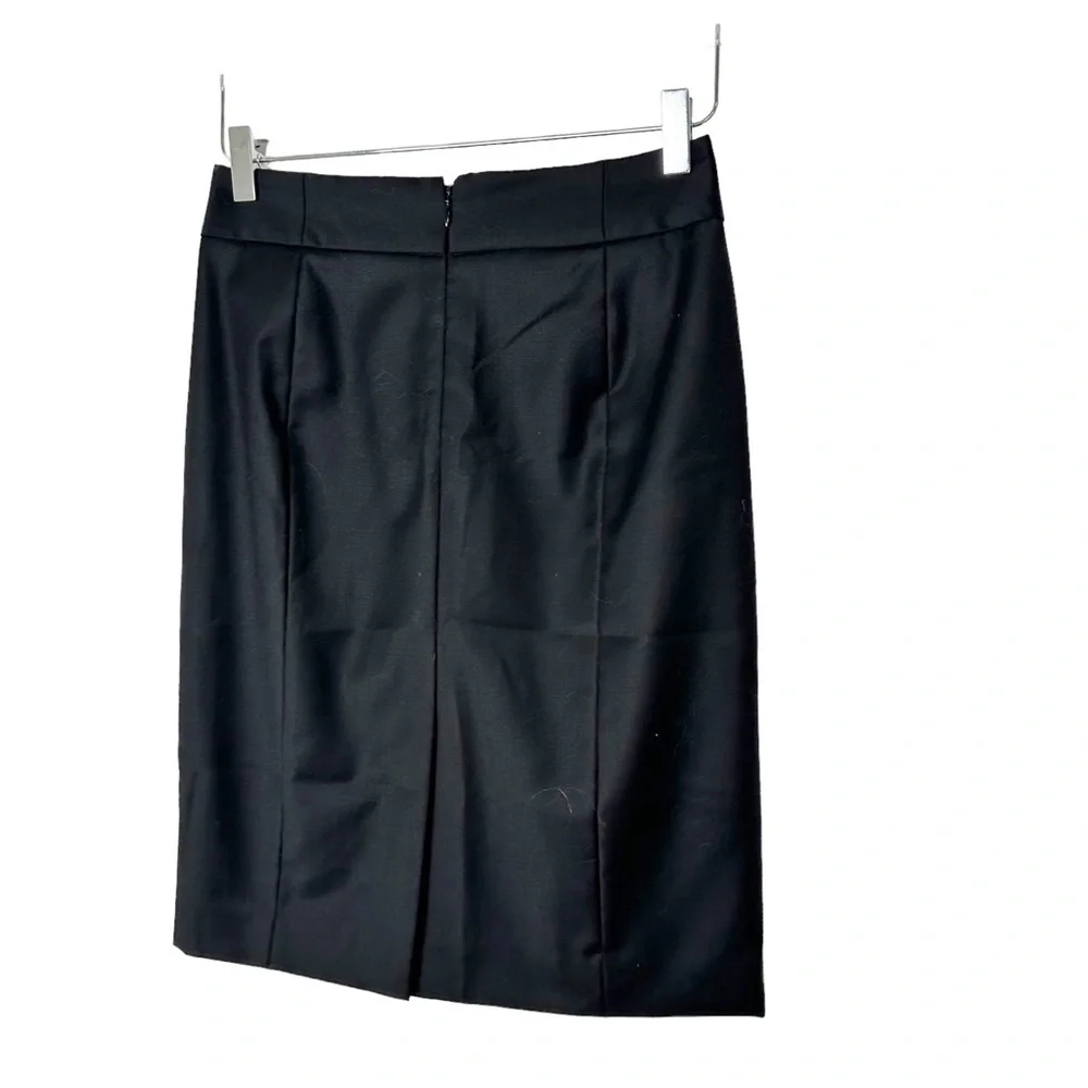 J Crew Lined Black Wool Pencil Skirt Size 0